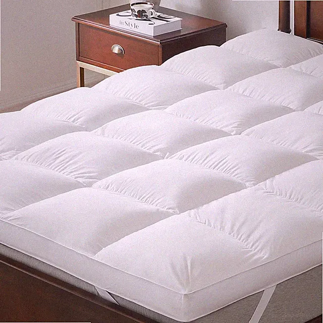 3 Inch White Goose Feather Mattress Topper,Twin Feather Bed Topper,Mattress C...
