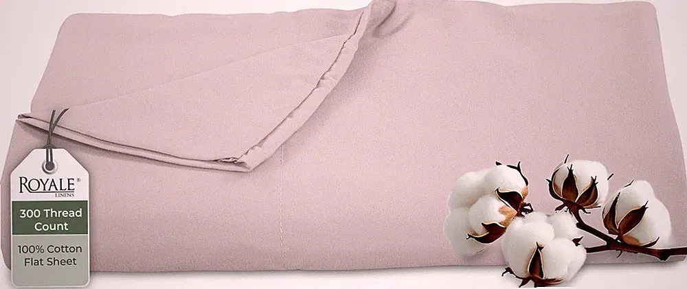300 Thread Count 100% Long Staple Combed Cotton Flat - Super Soft - Top Sheet...