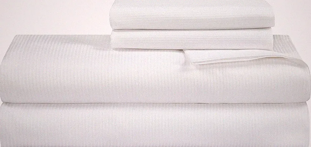 300 Thread Count 100% Long Staple Combed Cotton Stripe Sheet Set - 4 Piece Ki...