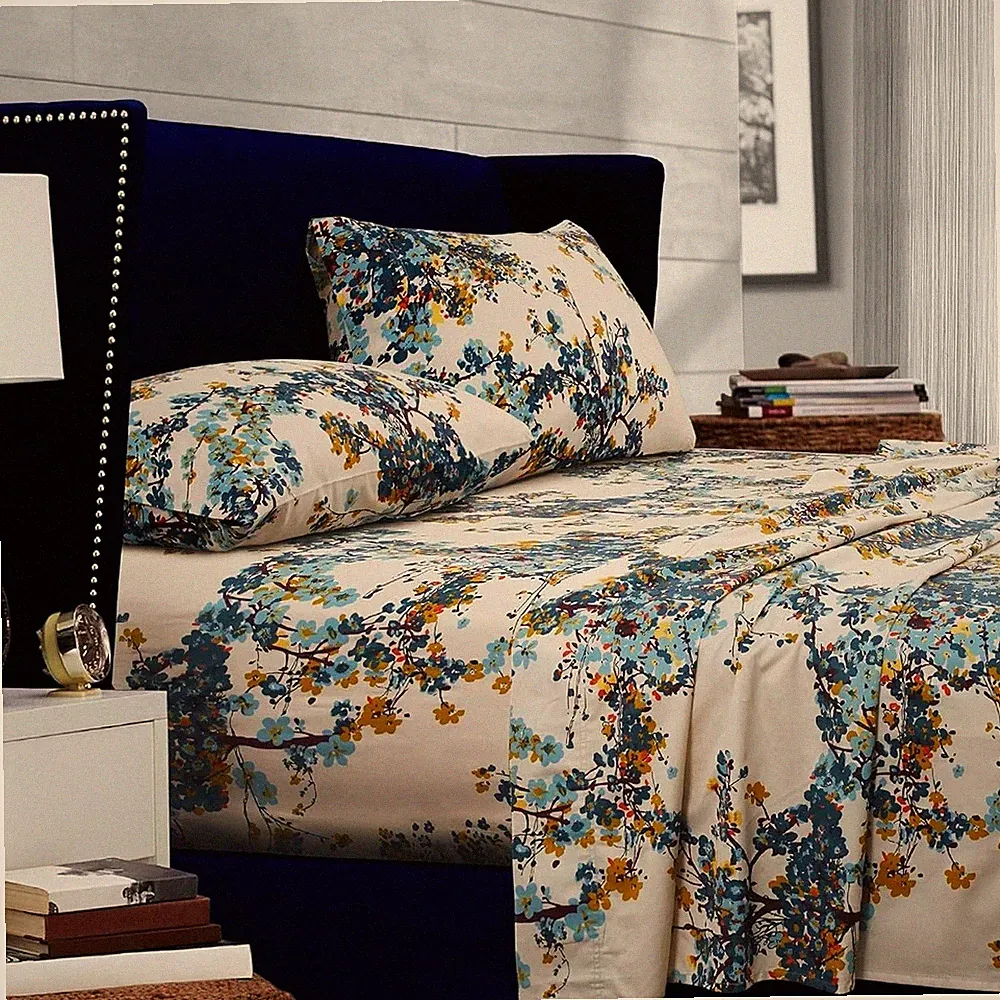 300 Thread Count Deep Pocket Queen Sheet Set - Casablanca Multi Print