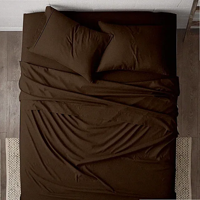 300 Thread Count Egyptian Cotton Luxury Hotel Bedding Items US Sizes Brown Solid