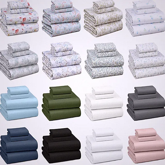 4 Piece 100% Cotton Sheet Set Deep Pocket 300 Thread Count Cozy Soft Bed Sheets