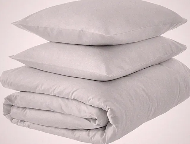 AMAZON AWARE 3 PIECE ORGANIC COTTON 300 THREAD COUNT DUVET COVER LIGHT GRAY