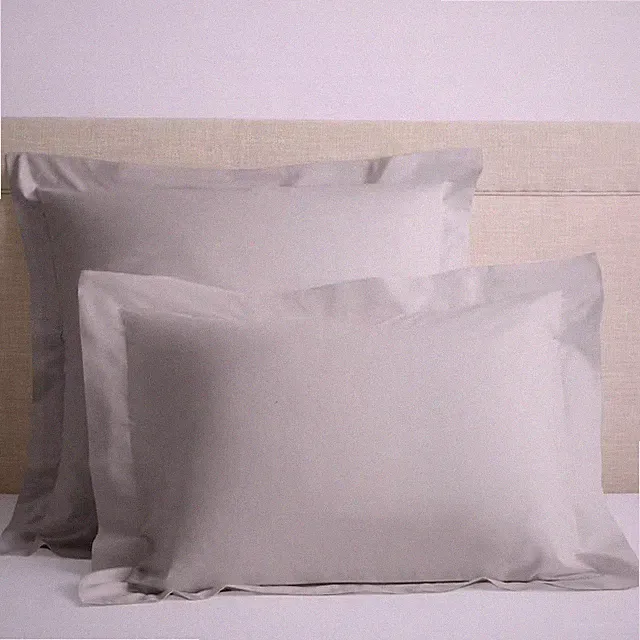 Company Cotton Gray Smoke Solid 300-Thread Count Cotton Percale Standard Sham