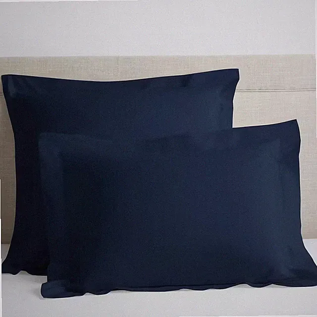 Company Cotton Navy Solid 300-Thread Count Cotton Percale King Sham