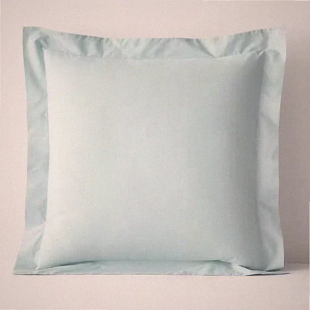 Company Cotton Pale Blue Solid 300-Thread Count Cotton Percale Euro Sham