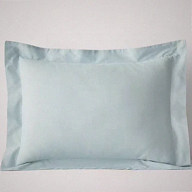 Company Cotton Pale Blue Solid 300-Thread Count Cotton Percale Standard Sham