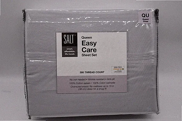 Easy Care, 300 Thread Count, Cotton Sateen Queen Sheet Set In Silver SALT