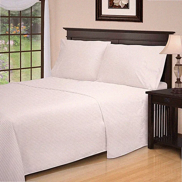 Egyptian Cotton 300 Thread Count Bed Sheet Set, 2 Elastic Deep Pocket Fitted She