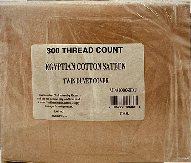 New Divatex 300 Thread Count Egyptian Cotton Sateen Duvet Cover Set Coral Color