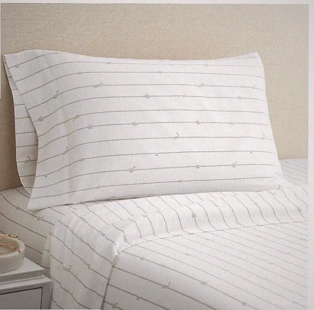New Hidden Retreat 300 TC 100% Cotton Rope King Pillowcase Shams Set Of 2 White