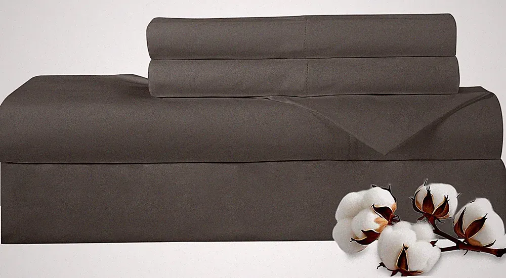 ROYALE LINENS 300 Thread Count 100% Long Staple Combed Cotton Sheet Set - 4 Piec