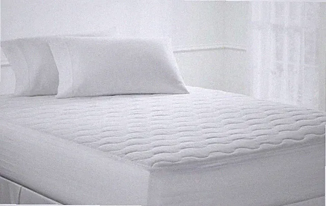 Sleep Basics Cotton 300-Thread-Count Queen Mattress Pad in White