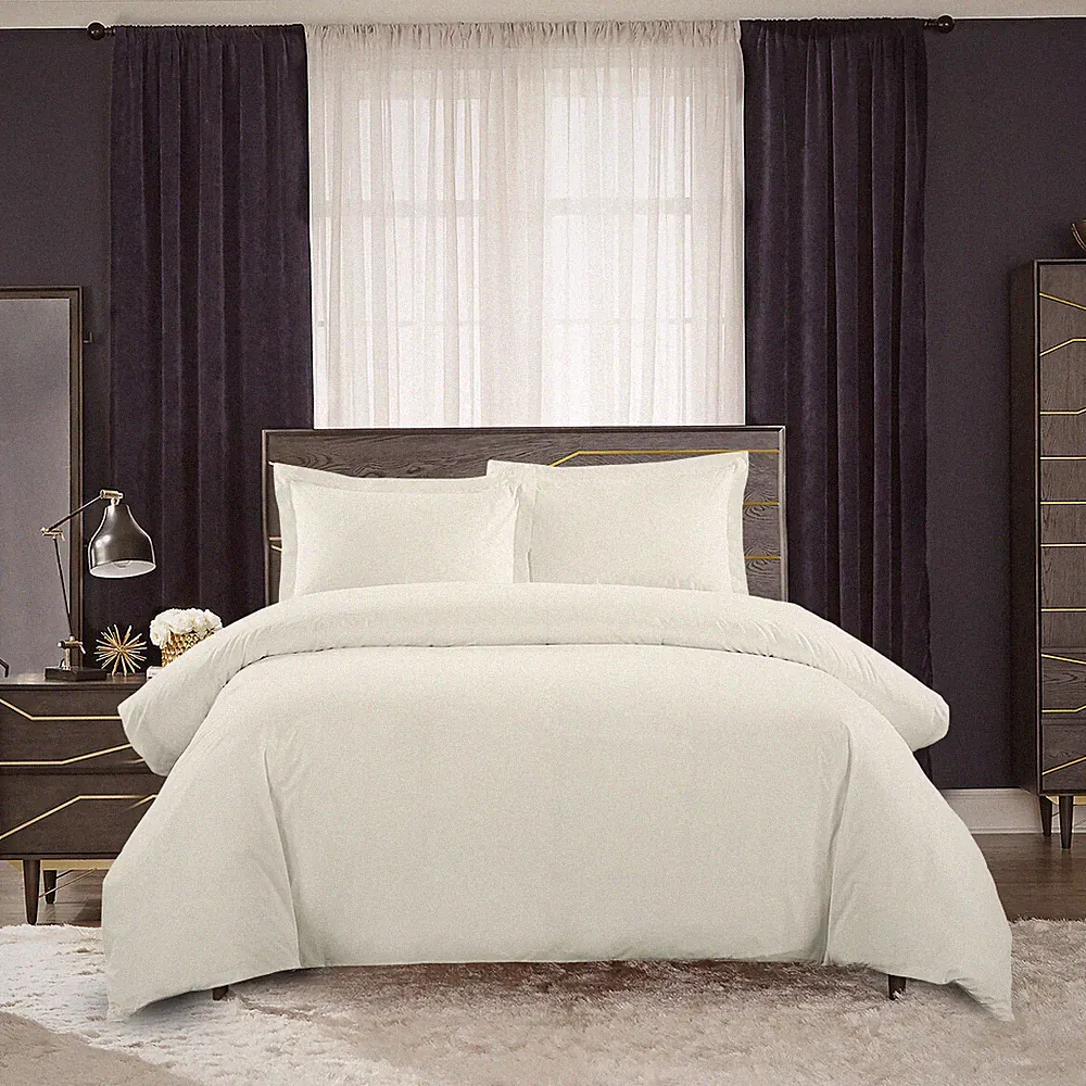 Soft Percale Egyptian Cotton 300 Thread Count Duvet Cover Set